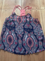 Charming‎ Charlie Navy Coral Paisley Strappy Racerback Tank Top Womens Medium Photo 0