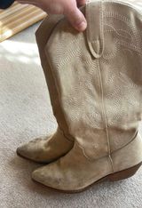Suede cowboy boots Tan Size 8 Photo 0