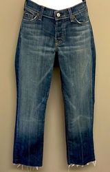 7 for all of Mankind Distressed and Frayed Boycut Button Fly Jeans- Size 27 Photo 0
