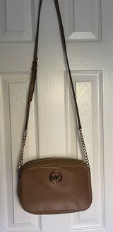 Michael Kors Purse Crossbody Brown Leather Photo 0