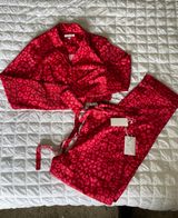 Good American Red Satin Pjs In Leopard Photo 0