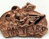 Disney Pin 100 Years of Dreams #99 Mickey Mouse at Animator Desk Copper Tone Photo 0
