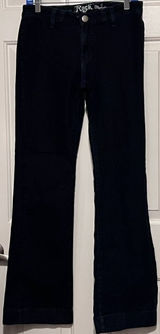 Wrangler Rock 47 Women's Wide Leg Dark Wash Denim Jeans Size 27 x 32‎ Photo 0