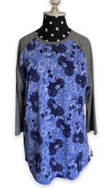 Disney LuLaRoe Womens Top Medium Randy Blue Gray Minnie Mouse Baseball Tee NEW Photo 0