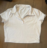 Alo estimated size XS Cropped Polo Top White Photo 0