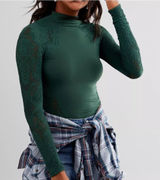 EUC Womens No Turning Back Top Intimantely Free People hunter green USA made M/L Photo 0