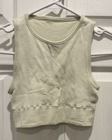 SKIMS Ribbed Crop Tank‎ Top Bone Off-White Womens XXS/XS BR-BRA-0107 Seamless Photo 0
