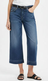 7 For All Mankind Dojo Crop Capri Denim Blue Jeans 24 Photo 0