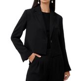 Harry Cropped Suit Blazer Photo 0
