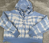Fp‎ Movement Free People Blue White Tie Dye Pullover Sweatshirt Hoodie Womens M Photo 0