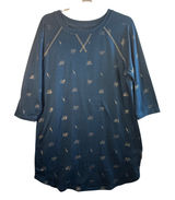 Harry Potter Sleep Shirt‎ Nightgown Blue Gold Foil Logo Lightning Bolt Size S-M Photo 0