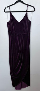 Lulus‎ Velvet Tulip Hem Maxi Dress Purple Romantic Evening Cocktail Size Large Photo 0