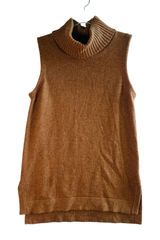 J. Crew Sleeveless Turtleneck Sweater Vest Wool Cotton Brown Shell Tank‎ Top S Photo 0