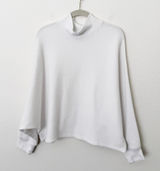 [Abercrombie & Fitch] White Waffle Knit Mock Neck Oversized Sweater Size L/XL Photo 0