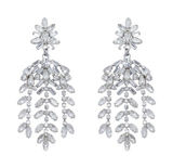 Loren Hope Elena Statement Earrings Crystal Gold Tone NEW Photo 0