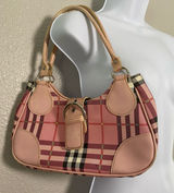 Vintage Y2K Pink Plaid Shoulder Bag Buckle 2000s Preppy Feminine Retro Girly Photo 0