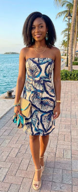 BANANA REPUBLIC FACTORY | Silk Blend Strapless Printed Dress Sz 0 Photo 0