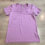 Nike Dri-FIT Womens Purple Striped VNeck Medium M Athletic Cut Training T-Shirt Photo 0