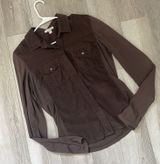 James Perse Shirt cotton corduroy button up long sleeve womens Brown (large) Photo 0