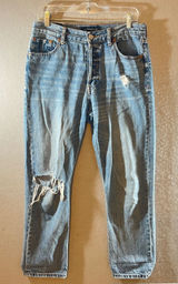 876 | Aeropostale 90s Super High Rise Straight Jeans Distressed Women's Size‎ 8 Photo 0