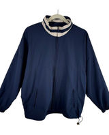 Cutter & Buck Vintage Navy Blue Tan Full Zip Windbreaker Jacket Women's Size‎ L Photo 0
