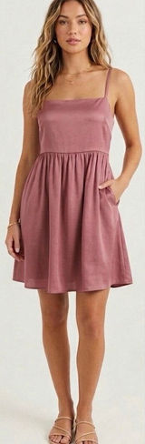 Altar'd State Women's Metallic Copper Tie Back Mini Dress size XXL NWT Photo 0