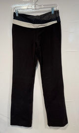 Black Vintage Lululemon Wide leg Yoga Pants with Contrast Waistband Photo 0