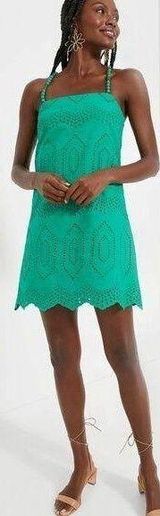 Hyacinth House NEW Green Eyelet Beaded Strap Mini Ibiza Cocktail Dress Size XS Photo 0