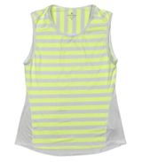 Athleta Ocean Stripe CHI Muscle Tank Top Neon Yellow Athletic Small Photo 0