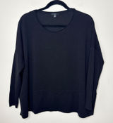 COS Black Oversized Knit Long Sleeve Tunic Top SZ‎ Medium Stretch Minimal Luxury Photo 0
