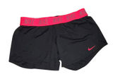 Nike Dri-FIT Womens Running Shorts Black Pink Logo Waistband 885273-013 Size M Photo 0