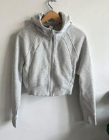Ododos Women Gray Full Zip Cropped Hoodie Athleisure Sweatshirt Size S Photo 0