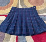 Outfitters Plaid Navy Green Pleated Skirt School Girl Skirt 6 Photo 0