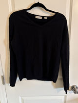 Lords & Taylor Two Ply Cashmere Women's Long Sleeve Pullover Black Sweater XL Photo 0