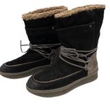 OTBT‎ Womens Black Slope Faux Shearling Lined Winter Boots Mid Calf Wrap Lace Photo 0