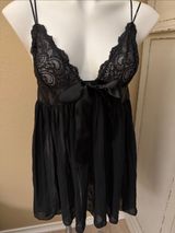 Victoria's Secret Black Lace & Chiffon Babydoll Photo 0