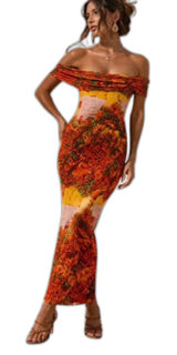 Zara Off Shoulder Dress Chili Pepper Bodycon Dress Small NWT Photo 0