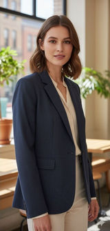 Banana Republic Wool Blazer Women's Preppy Business Casual Jacket Blue Size 6 Photo 0