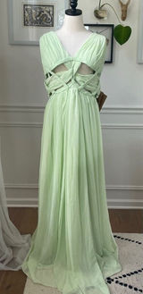 NWT Light In The Box Lime Green Formal Gown Dress Cut Out Waist 26W 3X Photo 0