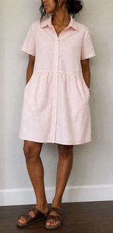 Renwick Sport Pink Stripe Seersucker Court Dress Large Tennis Preppy Coastal Photo 0