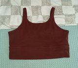 Nike Womens Yoga Luxe Infinalon Crop Top Brown Tank CJ0544-231 L Photo 0