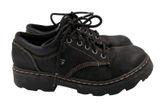 Skechers 45120 Black Leather Chunky Platform Oxford Shoes Womens 8 Y2K Grunge Photo 0