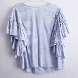 Anthropologie Pilcro Sybil Ruffle Teir Sleeve Blouse Photo 0