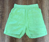 C&C California 100% Linen Shorts Womens M Lime Green‎ Elastic Waist boho beach Photo 0