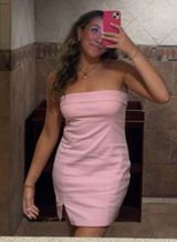Strapless Pink Mini Dress Photo 0