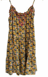 Natural Life Floral Tiered Boho Babydoll Dress Size XS/S Cottage Hippie Festival Photo 0