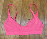 Aerie SMOOTHEZ Mesh Bralette Neon Pink Sheer Unlined Triangle‎ Bra Size XS Photo 0