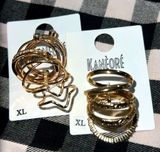 Two sets of stackable goldtone rings size 9 Gold Photo 0