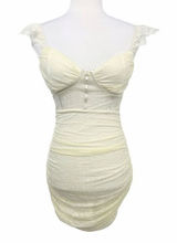 Windsor Lace Mini Dress Medium Cream Ruched Bodycon Bustier Coquette Romantic Photo 0