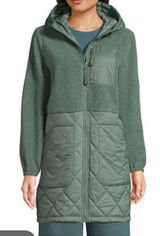 Lands End green Sherpa quilted jacket size small Photo 0